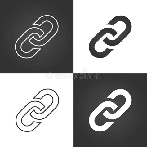 Chain Link Flat Icon Vector Illustration Isolated On White Background