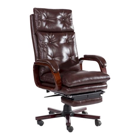 Ergonomic reclining office chair adjustable reclining computer desk task chiars. HomCom High Back PU Leather Executive Reclining Home ...