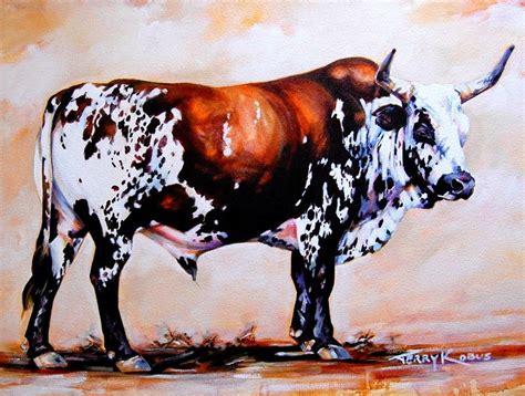 Terry Kobus Nguni Art Nguni Cattle Bull Painting Canvas Art