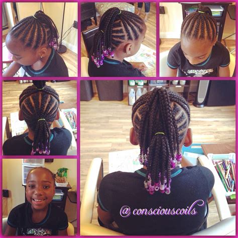 Rocking your hair doesn't have to take hours in the morning before school. Style: Cornrows and Beads Client's Hair Type: 4b/4c Hair ...