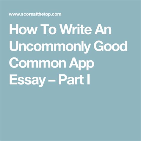 Mar 29, 2021 · while this one isn't among the current common app essay prompts, it—or any other prompt—can be used to generate an essay that fits under the umbrella of the open prompt, prompt 7. How To Write An Uncommonly Good Common App Essay - Part I ...