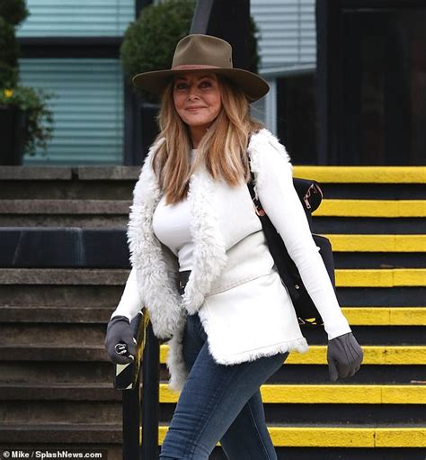 Carol Vorderman Stays Youthful In Chic Jacket With Faux Fur After