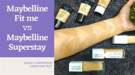 Shades Comparison Maybelline Fit Me V S Maybelline Superstay Foundation Oxidation Test