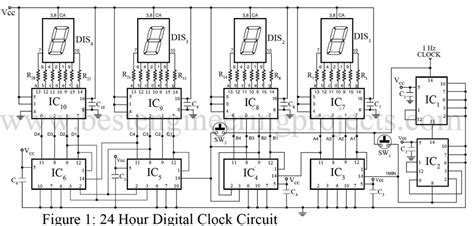 24 Hour Digital Clock And Timer Circuit