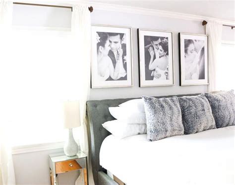 Above The Bed Triptych In Our Beverly Frame With A White Mat Bedroom