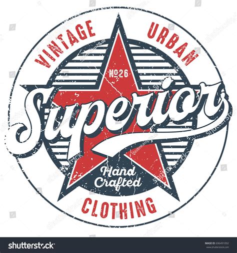 An Old Fashion Clothing Label With The Wordvintage Urbanin Red White And Blue