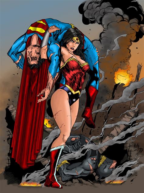 Superman Wonder Woman Broken Trinity Colored By Dardmaster On