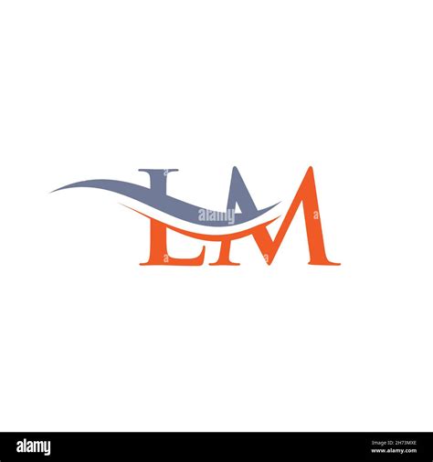 Lm Logo Design Vector Swoosh Letter Lm Logo Design Stock Vector Image