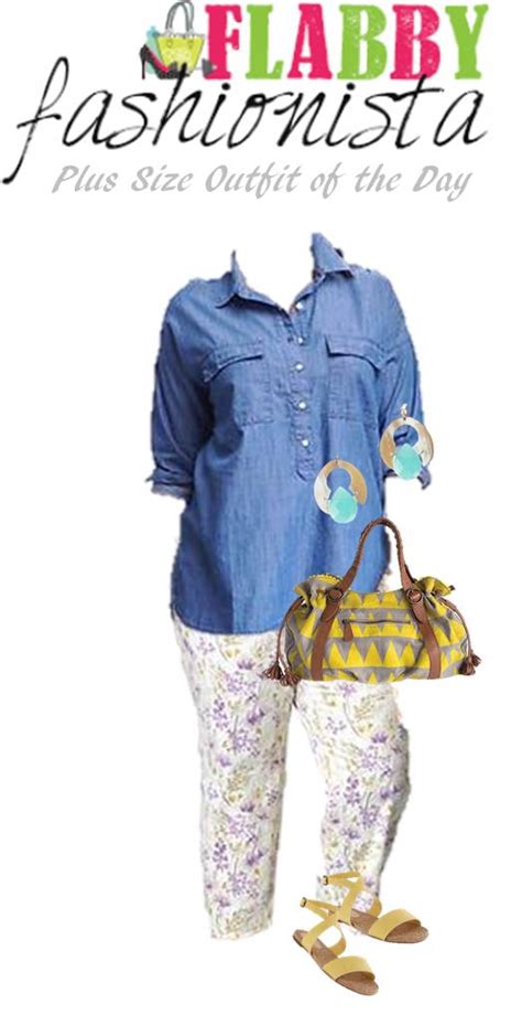 Plus Size Outfit Of The Day Chambray And Flowers Flabby Fashionista
