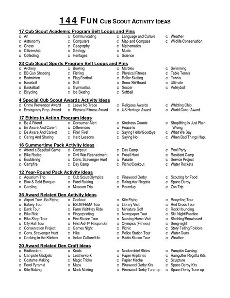 Cub Scout Printable Activities Printable Templates