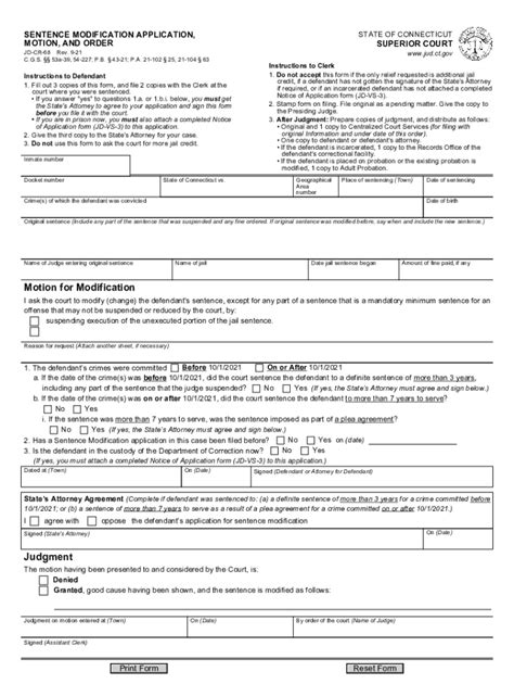 Sentence Modification Ct Fill Out And Sign Online Dochub