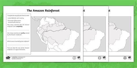 Amazon Rainforest KS Mapping Out Worksheet Twinkl