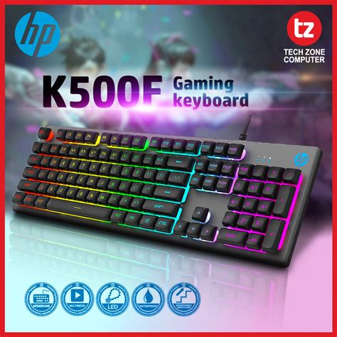 Hp K500f Gaming Keyboard With Led Back Lit Shortcut Function Keys