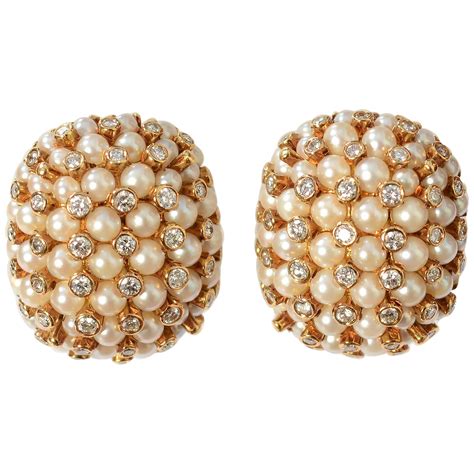 Mazza Pearl Gold Shell Earrings At 1stdibs Mazza Earrings
