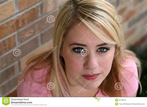 Beautiful Girl With Blonde Hair And Freckles Stock Image