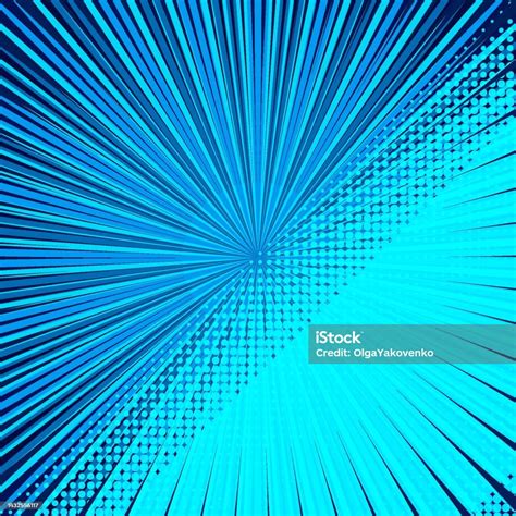 Abstract Comic Blue Background For Style Pop Art Design Retro Burst Template Backdrop Light Rays