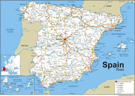 Mapa De Carreteras De España En Papel Laminado Tamaño A1 594 X 841