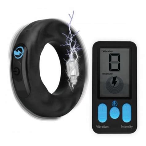 Zeus E Stim Pro Silicone Vibrating Cock Ring With Remote Control Sex Toys And Adult Novelties