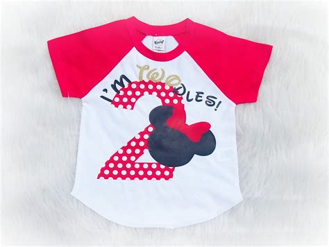 Im Twodles Second Birthday Shirt Minnie Mouse Etsy Birthday Shirts