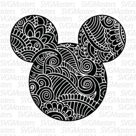Mickey Mouse Mandala Svg Disney Vector Digital Clipart For Etsy