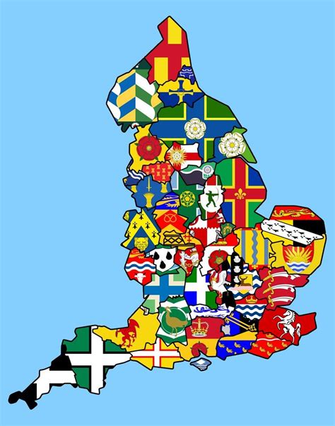 bonus a not funny but very cool map of england showing each county s flag british people