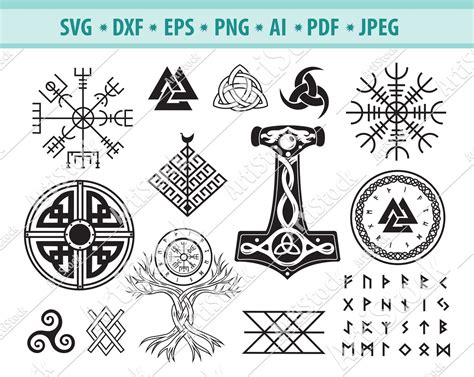 Ancient Runes Viking Runes Digital Ocean Digital Clip Art Pitbull