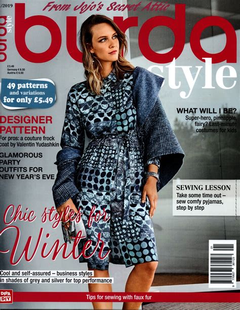 Burda Style Magazine January Patterns And Variations And Designer Pattern Burda