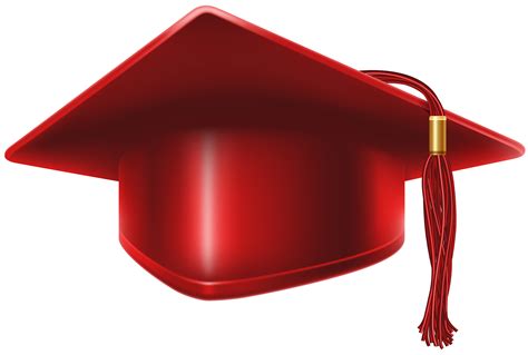 Red Graduation Cap Clip Art Image