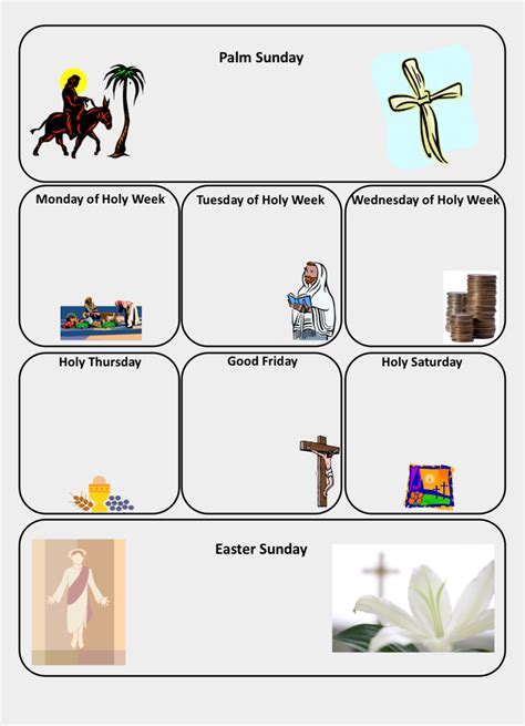 Holy Week Timeline Printable