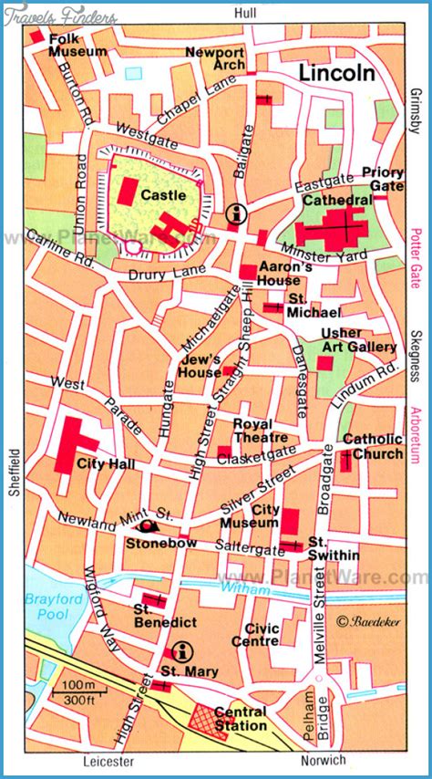 Lincoln Map Tourist Attractions Travelsfinderscom