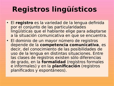 Registro Lingüístico Jergas Dialectos