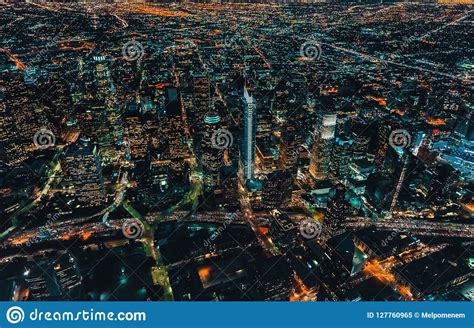 Aerial View Of Downtown Los Angeles Stock Image Image Of