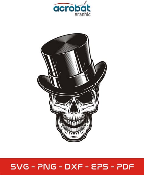 Hat Skull Monogram Hat Skull Svg Skull Laser Cut Hat Skull Etsy