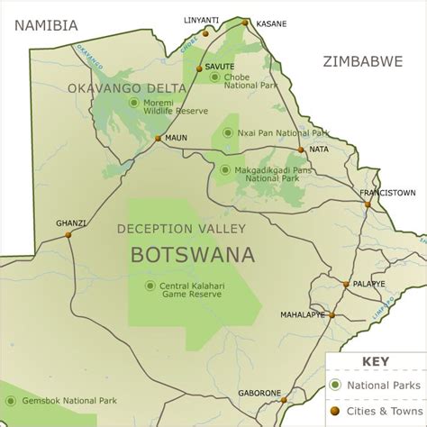 Botswana Map Botswana Safari Travel