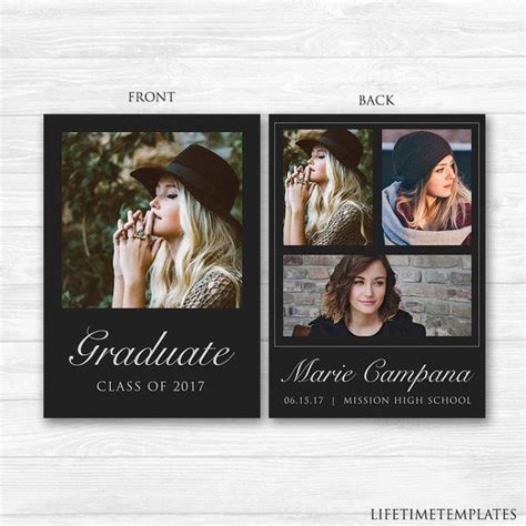 Elegant Graduation Announcement Template 5x7 Graduation Card Etsy