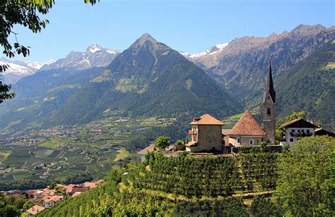Churches Church Italy Mountain Panorama South Tyrol Valley Hd