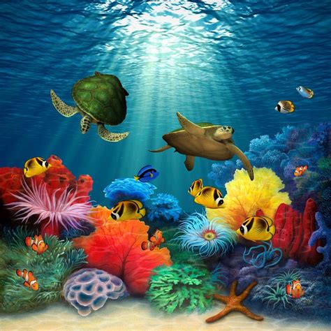 Coral Sea Mural Wallpaper Sea Murals Ocean Mural Underwater Painting