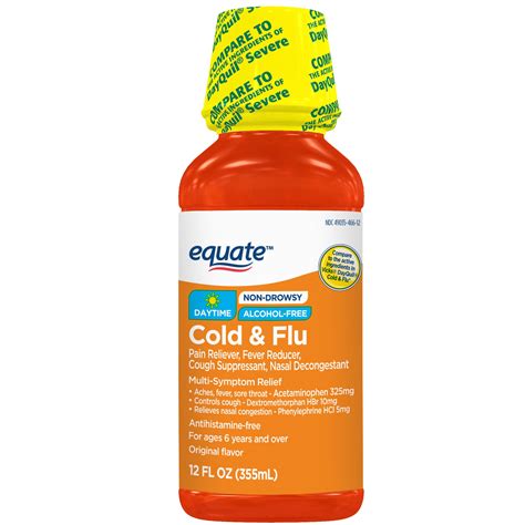 Equate Daytime Cold And Flu Relief Liquid Cold Medicine 12 Fl Oz