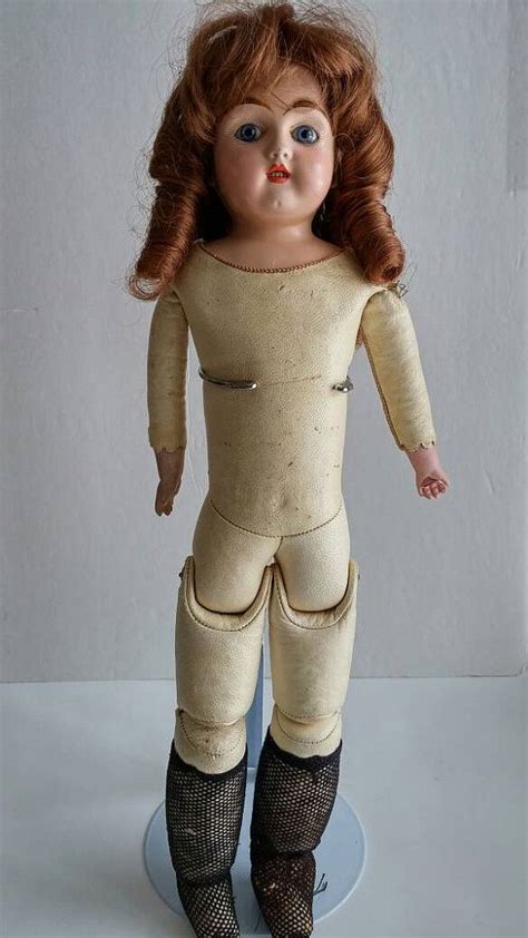 Antique Doll Kid Leather Bodystuffed With Corkcomposition Etsy