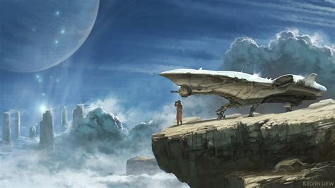 Spaceship Explorer Planet Science Fiction Wallpapers Hd Desktop