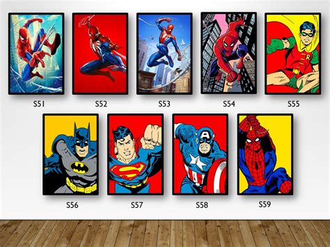 Superhero Poster Digital Copy Set Of Superhero Posters Etsy