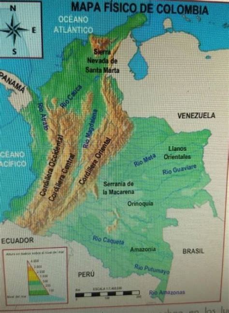 Según El Mapa Físico De Colombia Escribe Las Principales Formaciones