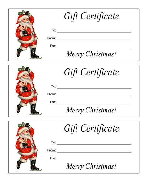 Christmas Certificates Templates Free