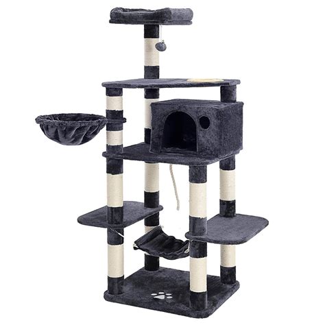 Catsby's bowl for whisker relief. Best FEANDREA large Platform Cat Condo