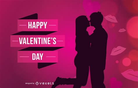 Valentines Day Couple Kissing Vector Download