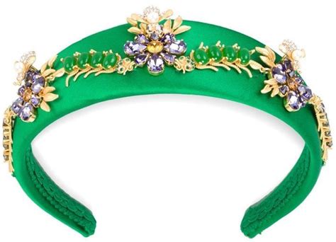 Dolce And Gabbana Flower Embellished Headband Embellished Headbands