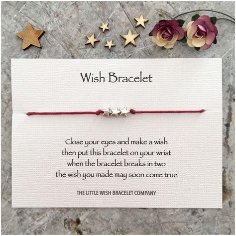 WISH BRACELET The Original Wish Bracelet With Poem Gift Party Favour
