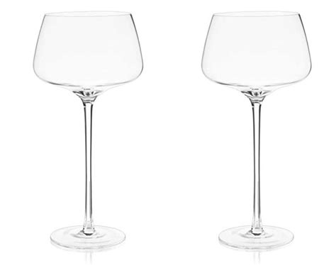 Viski Raye Angled Stemmed Amaro And Aperol Spritz Glasses Set Of 2 Premium Crystal Clear