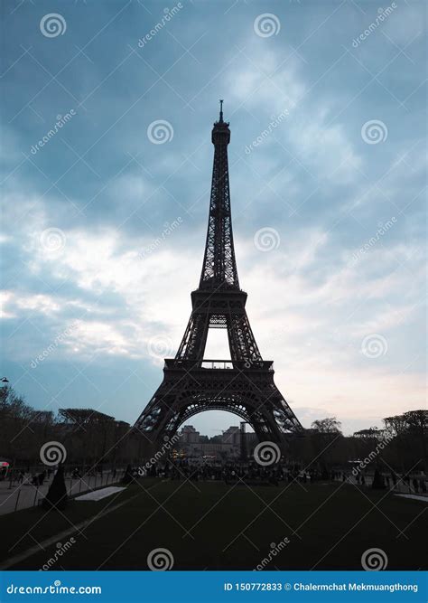 Eiffel Tower Of Paris Popular Place For Tourists Stock Image Image