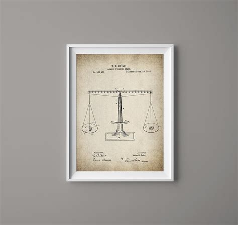 Patent Print Scales Of Justice Patent Art Print Patent Etsy